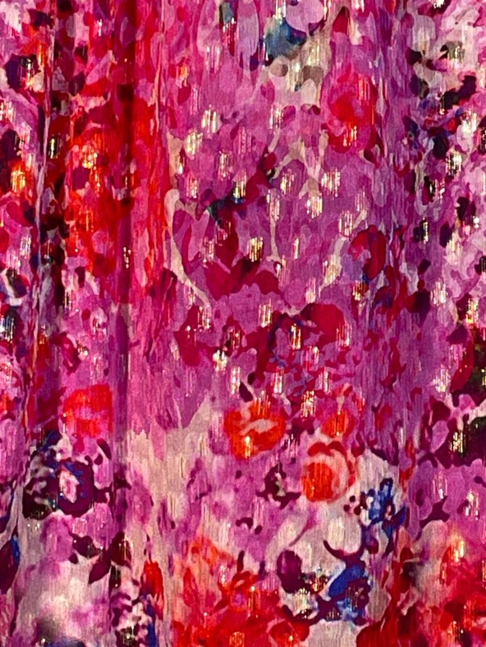 Elie Tahari 93% Silk Metallic Floral Pintuck Sleeveless Blouse Pink M - Picture 4 of 15